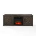 KF100758DW Gordon 58 Walnut Brown TV Stand with Fireplace