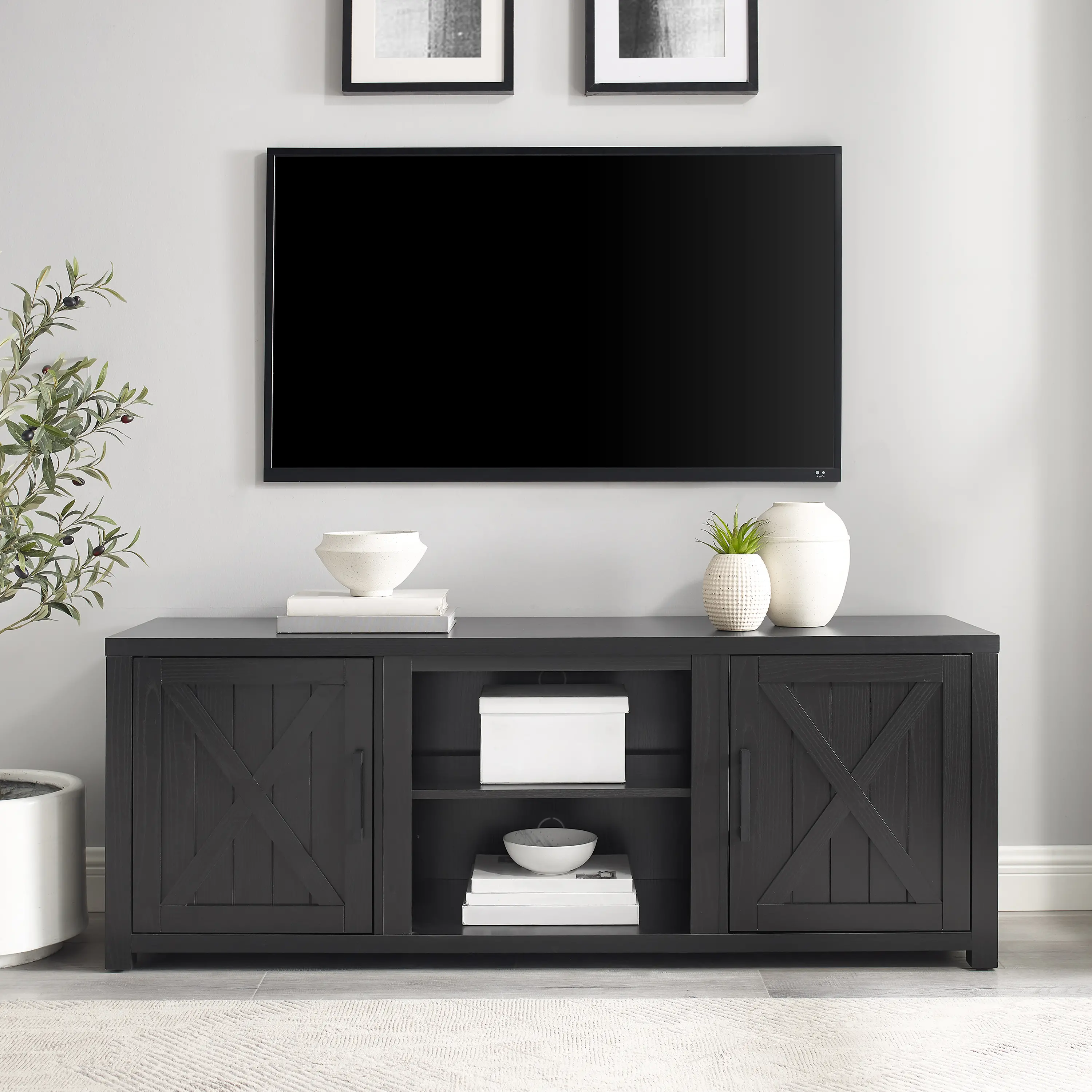 CF101358-BK Gordon 58 Black TV Stand-1