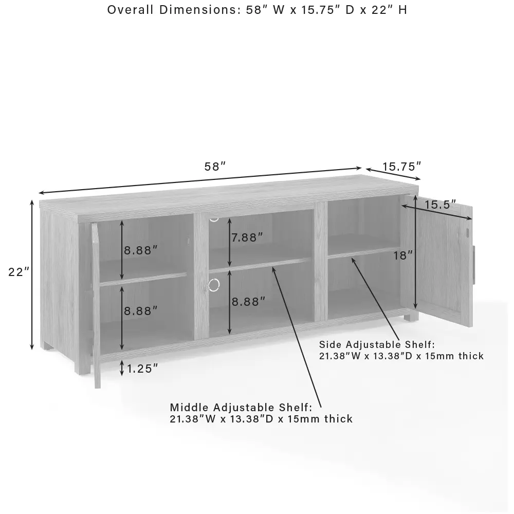 CF101358-BK Gordon 58 Black TV Stand-10