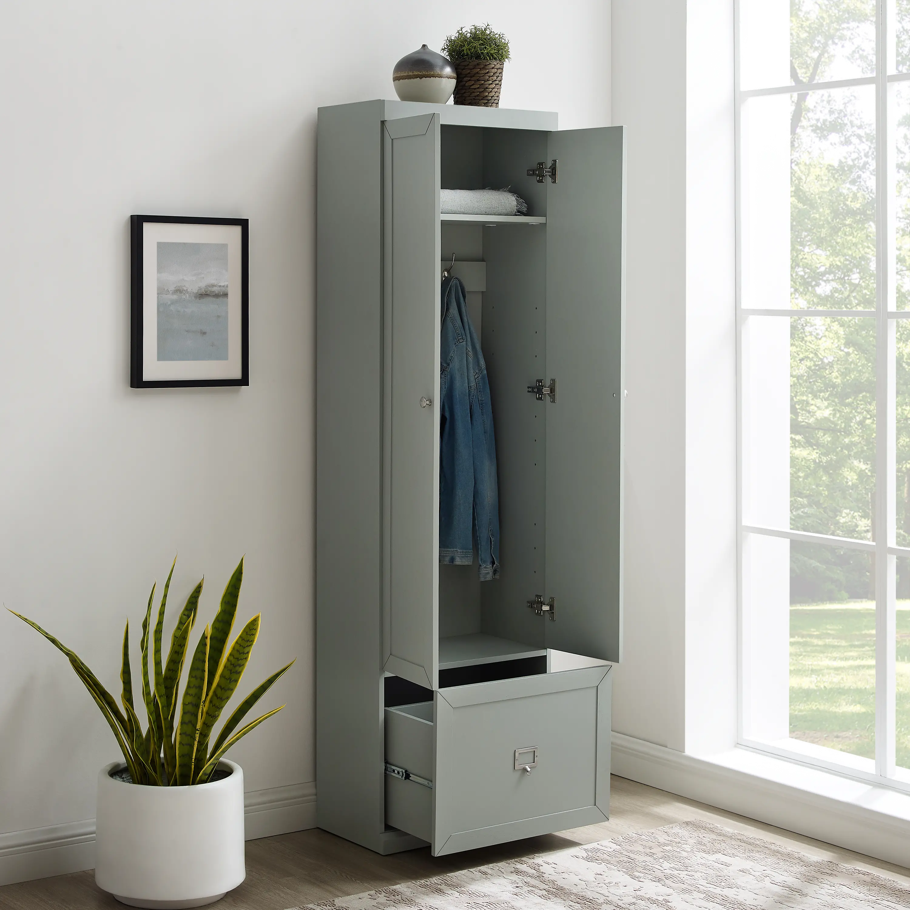 CF6026-GY Harper Gray Storage Pantry-4