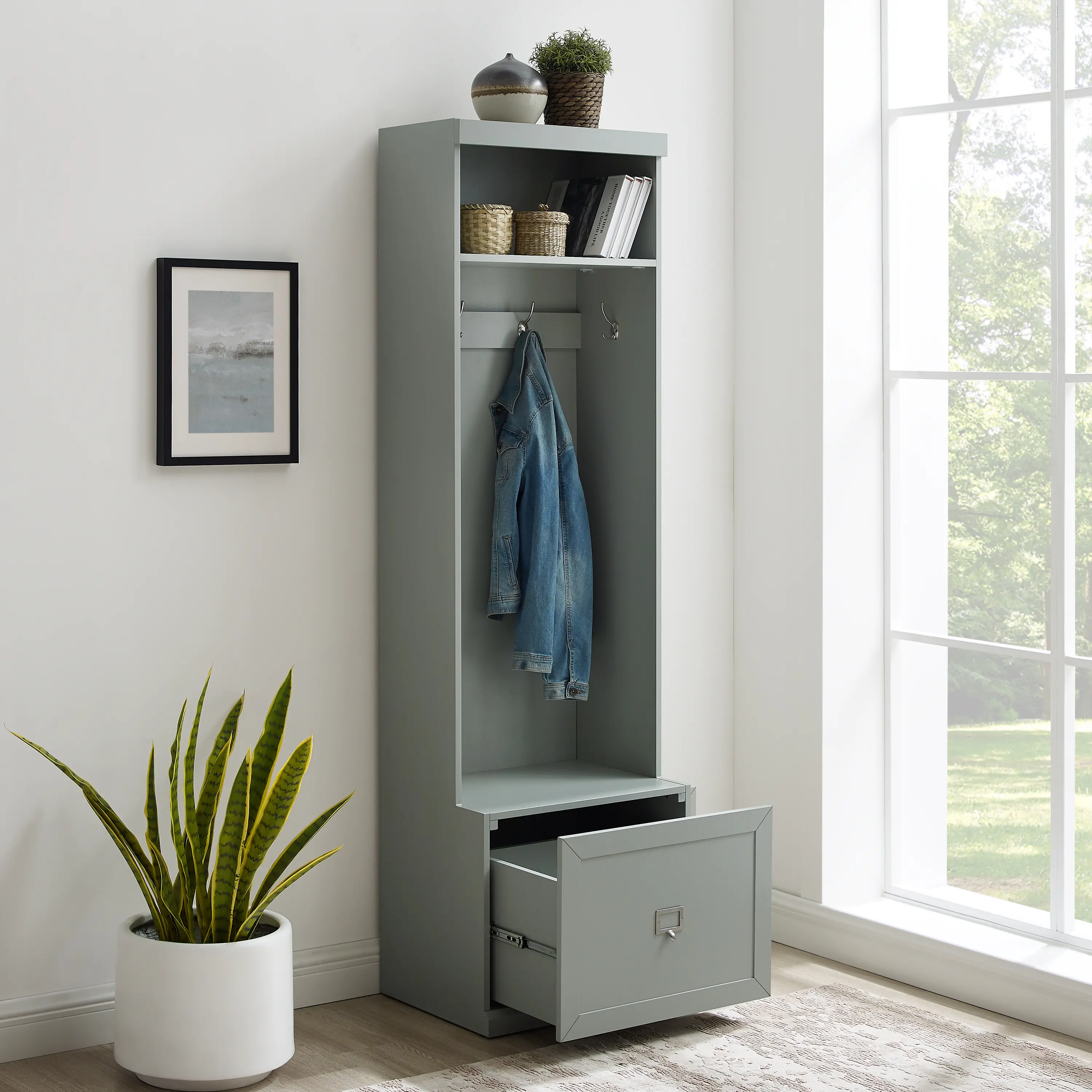 CF6025-GY Harper Modern Gray Hall Tree-4