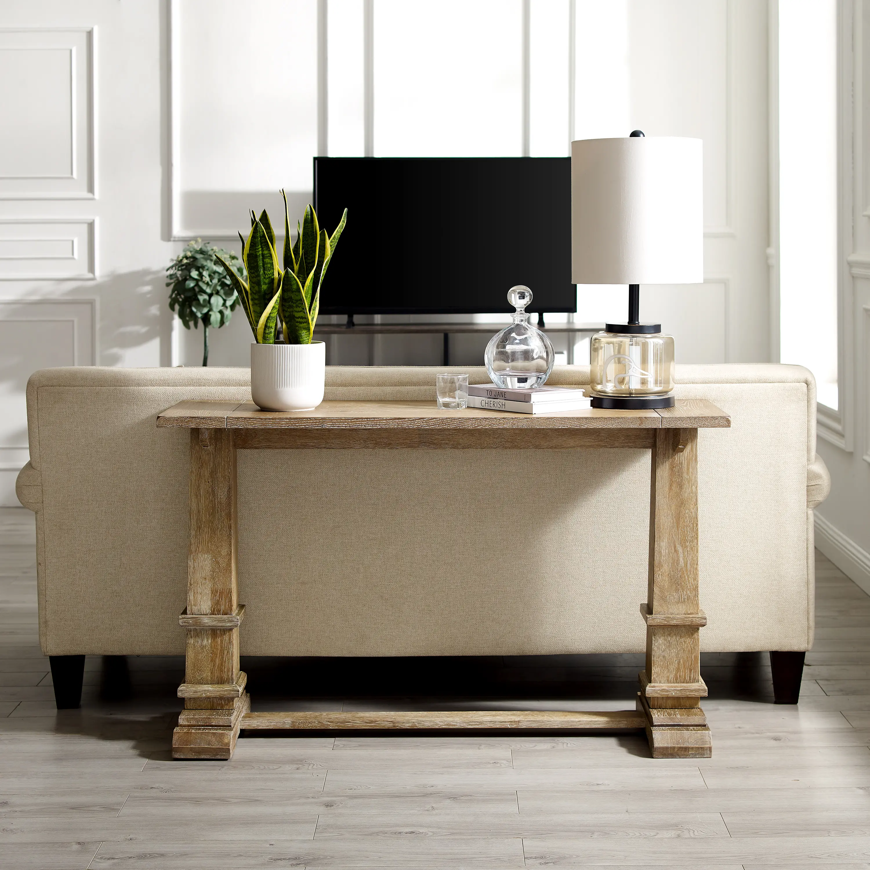 CF1340-RB Joanna Rustic Brown Console Table-2