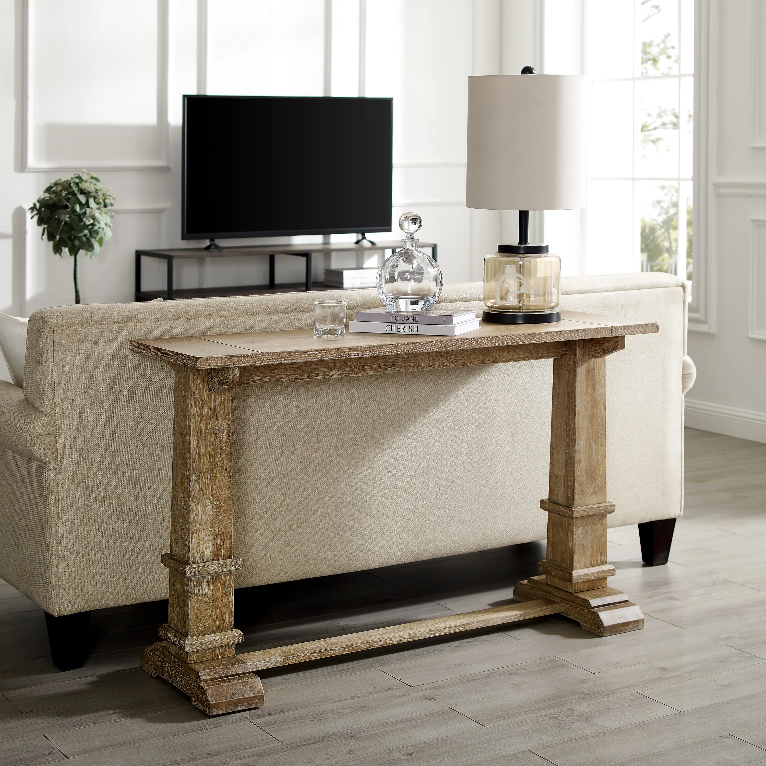 CF1340-RB Joanna Rustic Brown Console Table-3