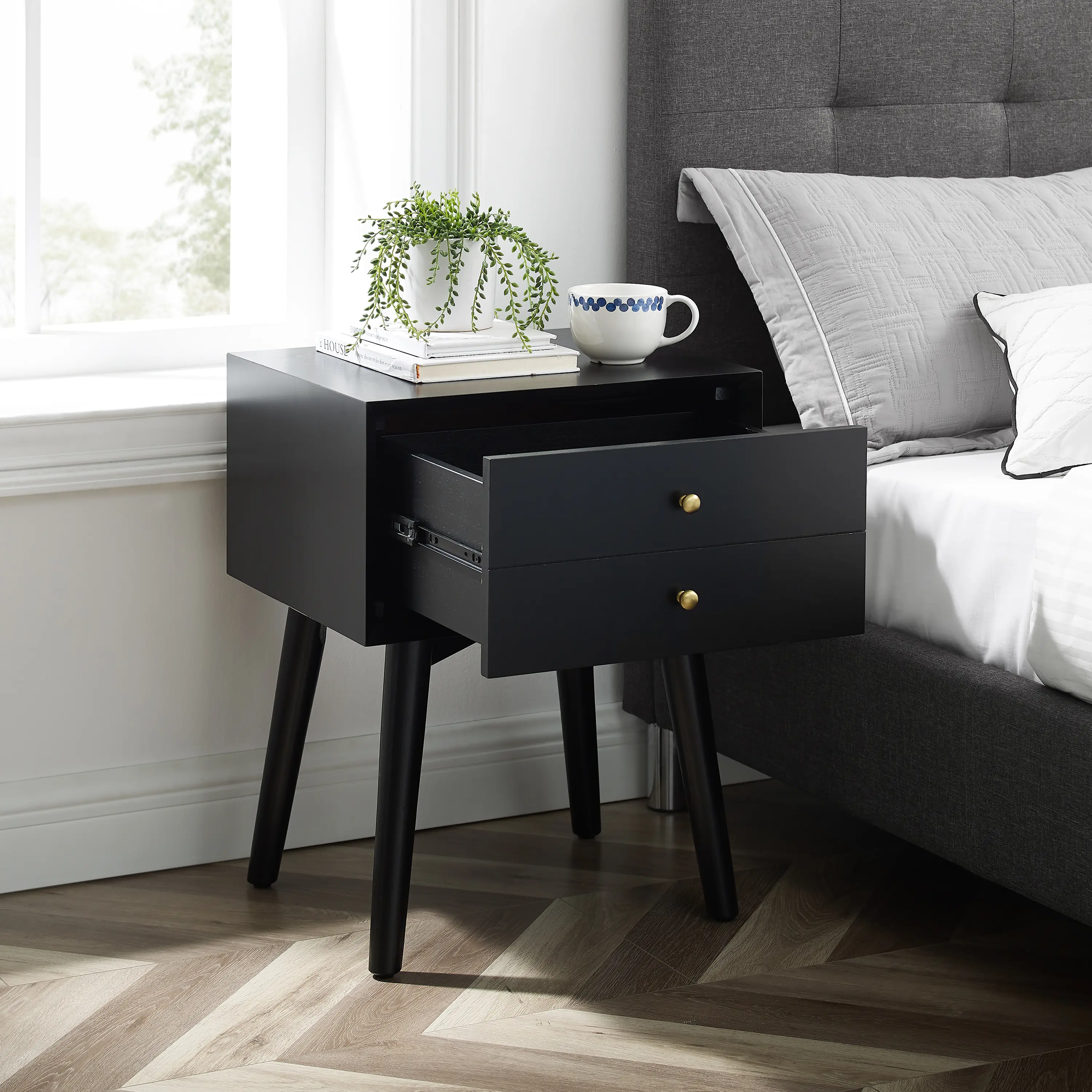 CF9401-MB Landon Black Night Stand-2