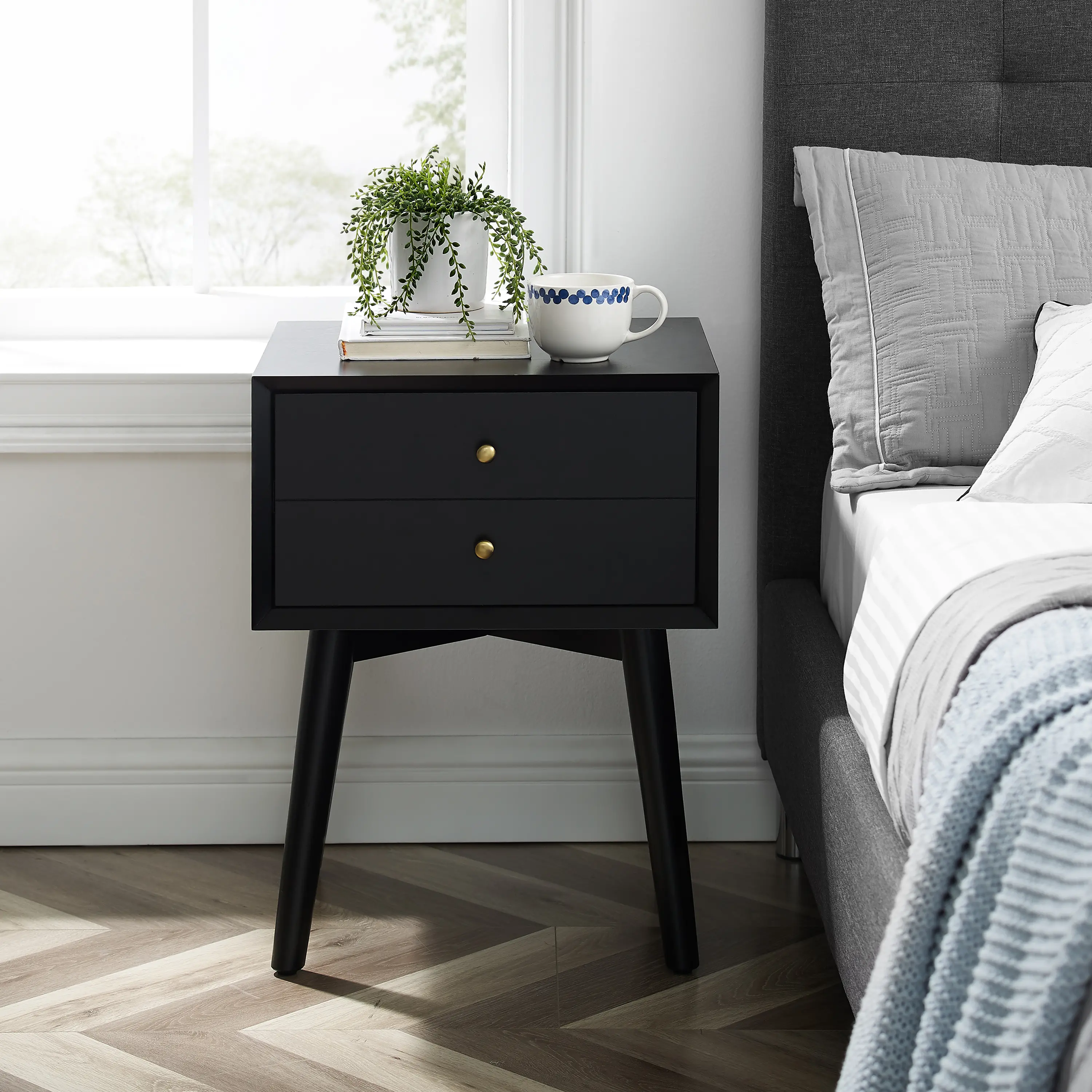 CF9401-MB Landon Black Night Stand-3