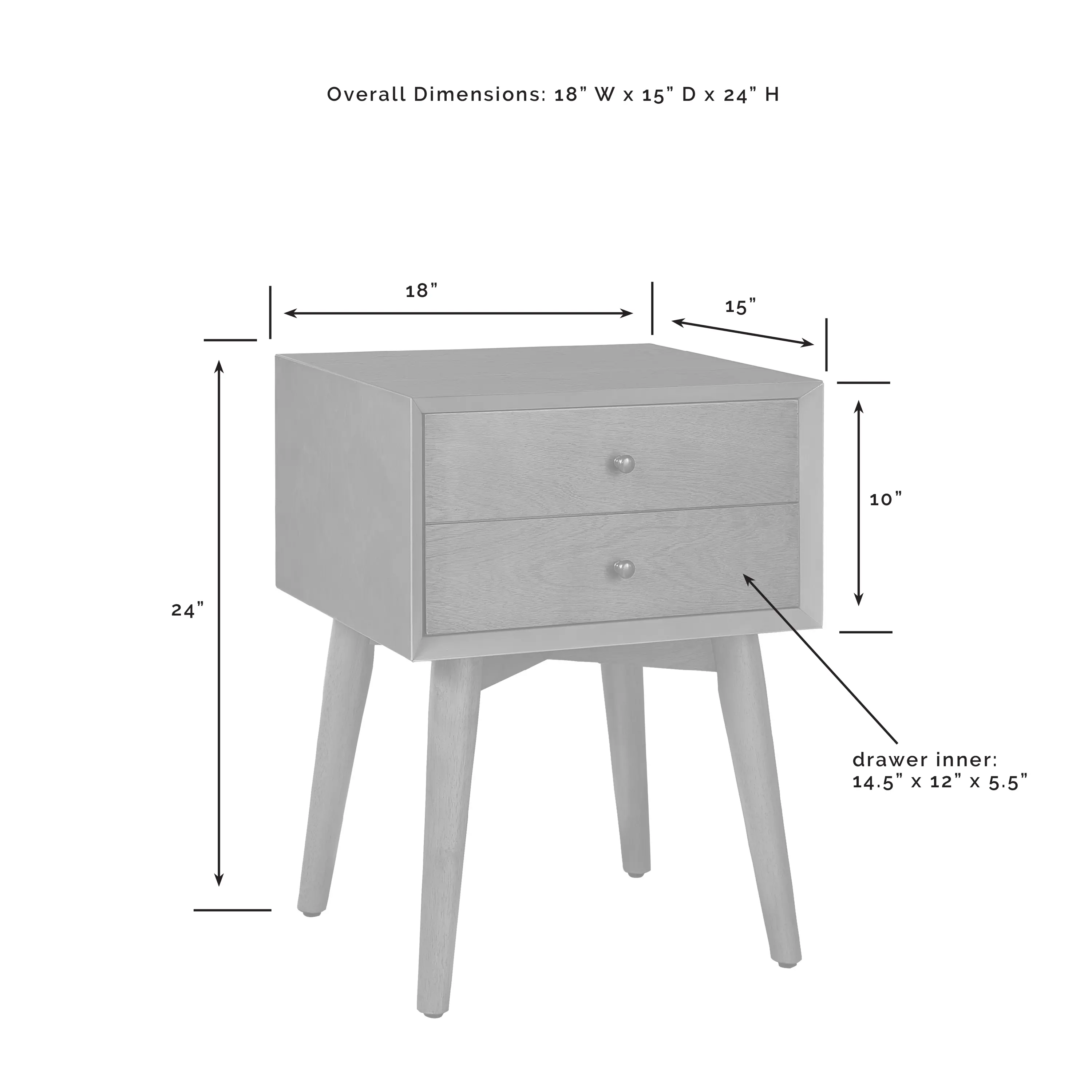 CF9401-MB Landon Black Night Stand-9