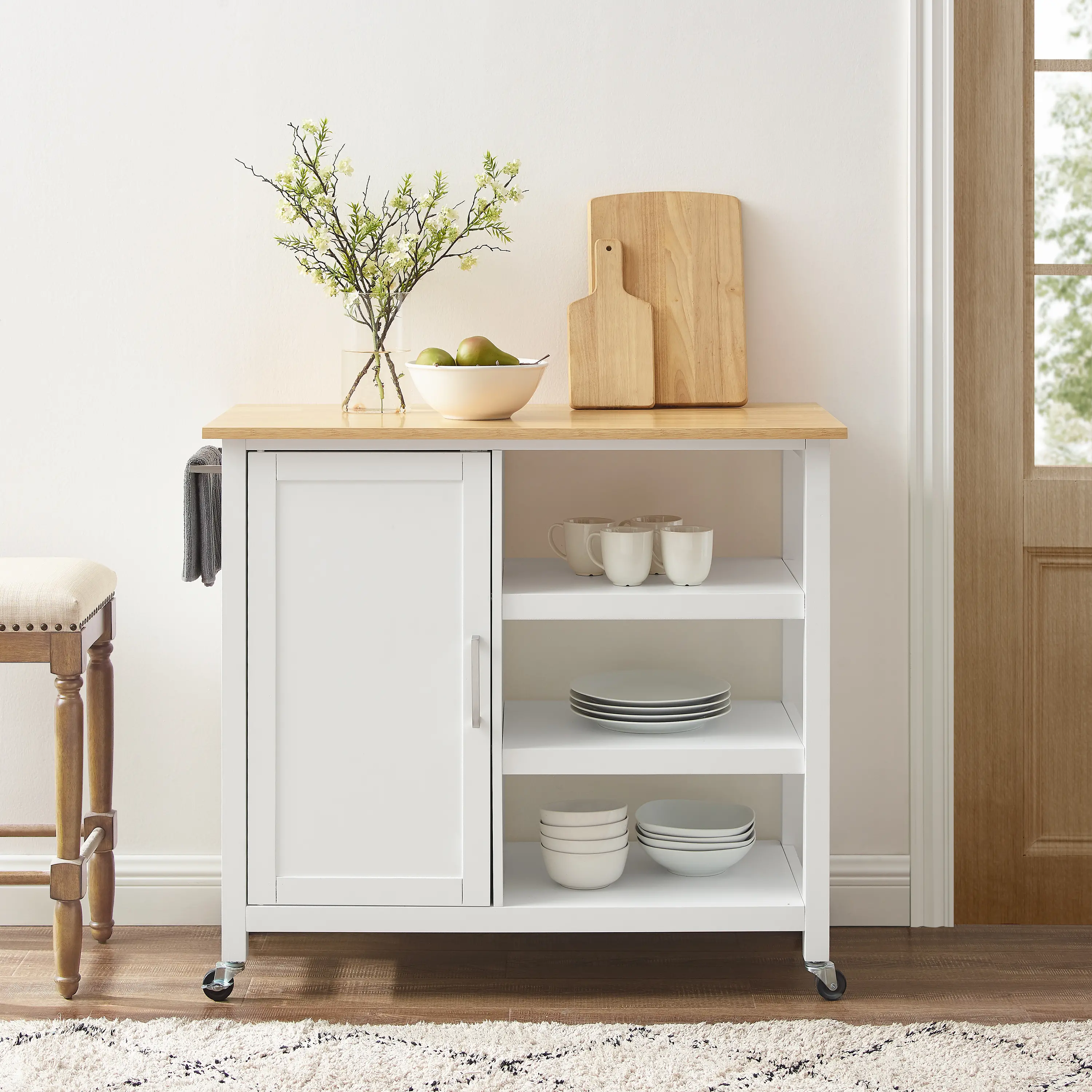 CF3035NA-WH Tristan White Open Kitchen Island-2