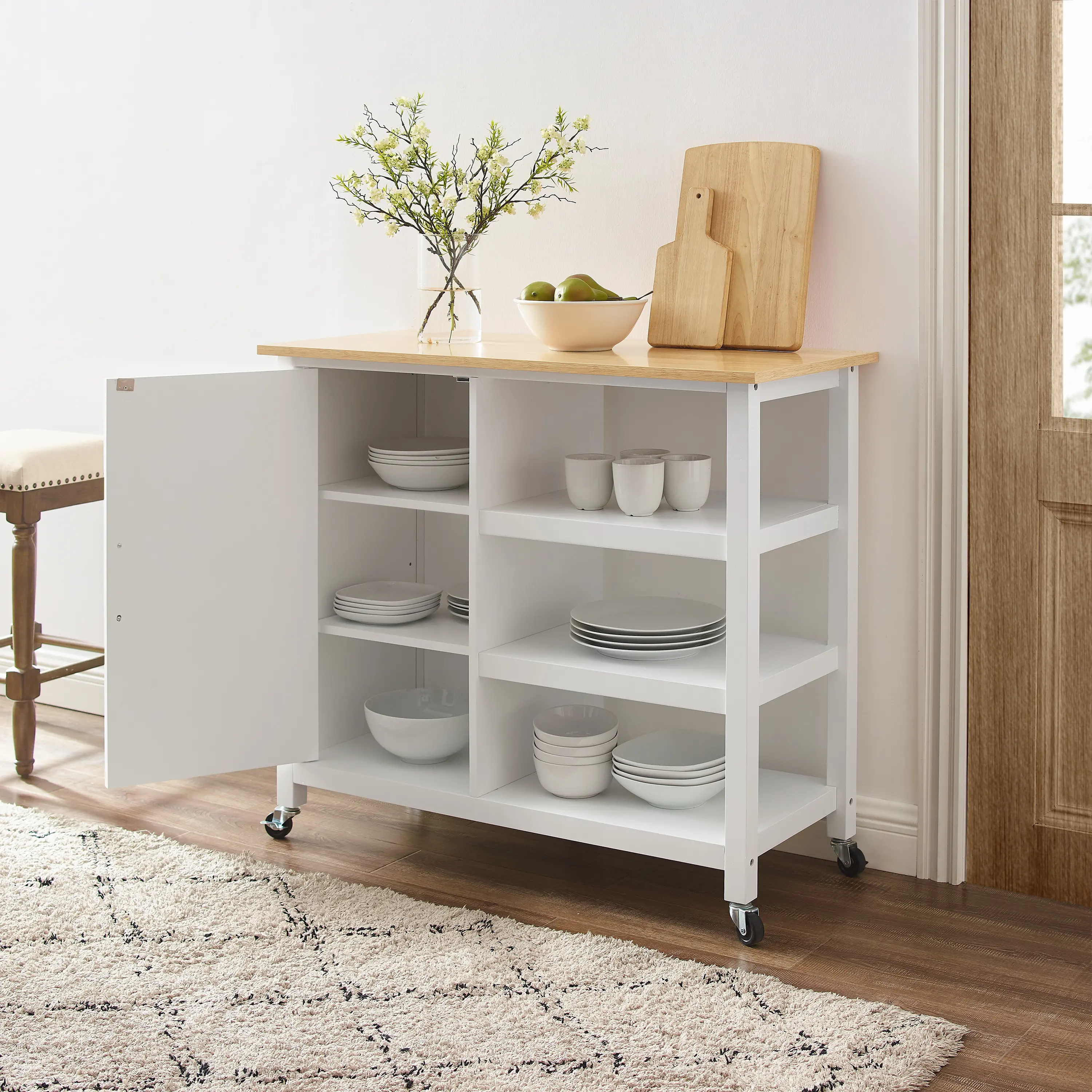 CF3035NA-WH Tristan White Open Kitchen Island-4