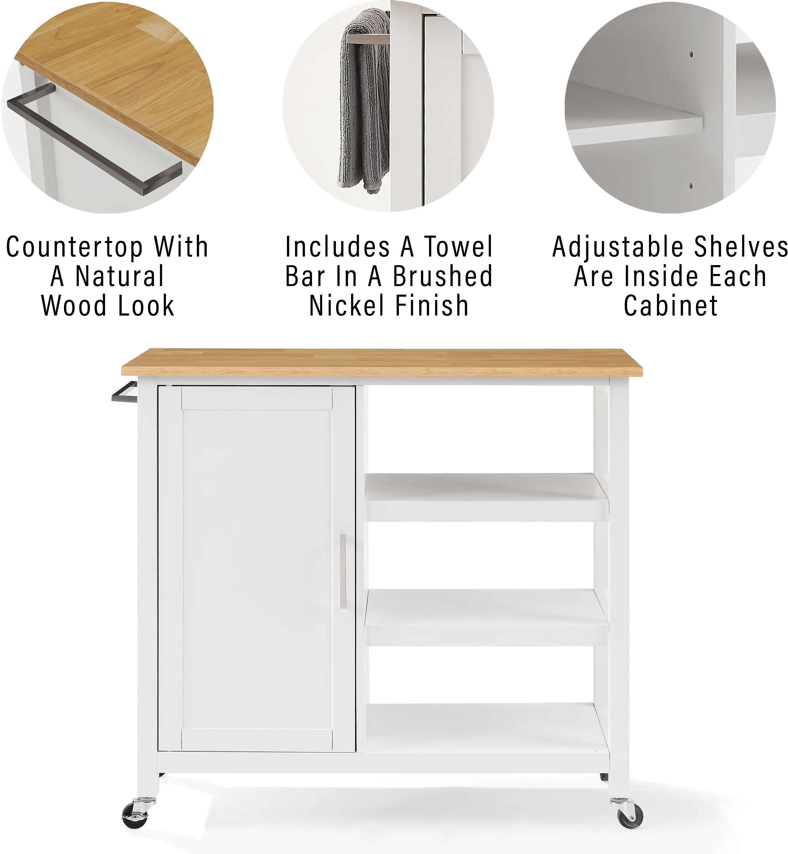CF3035NA-WH Tristan White Open Kitchen Island-6