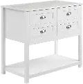CF3036WM-WH Connell White Kitchen Island