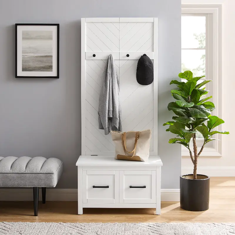 Kayce White Hall Tree