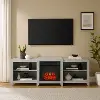 KF100969WW Ronin 69  Whitewash TV Stand with Fireplace