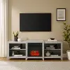 KF100969WW Ronin 69 Whitewash TV Stand with Fireplace