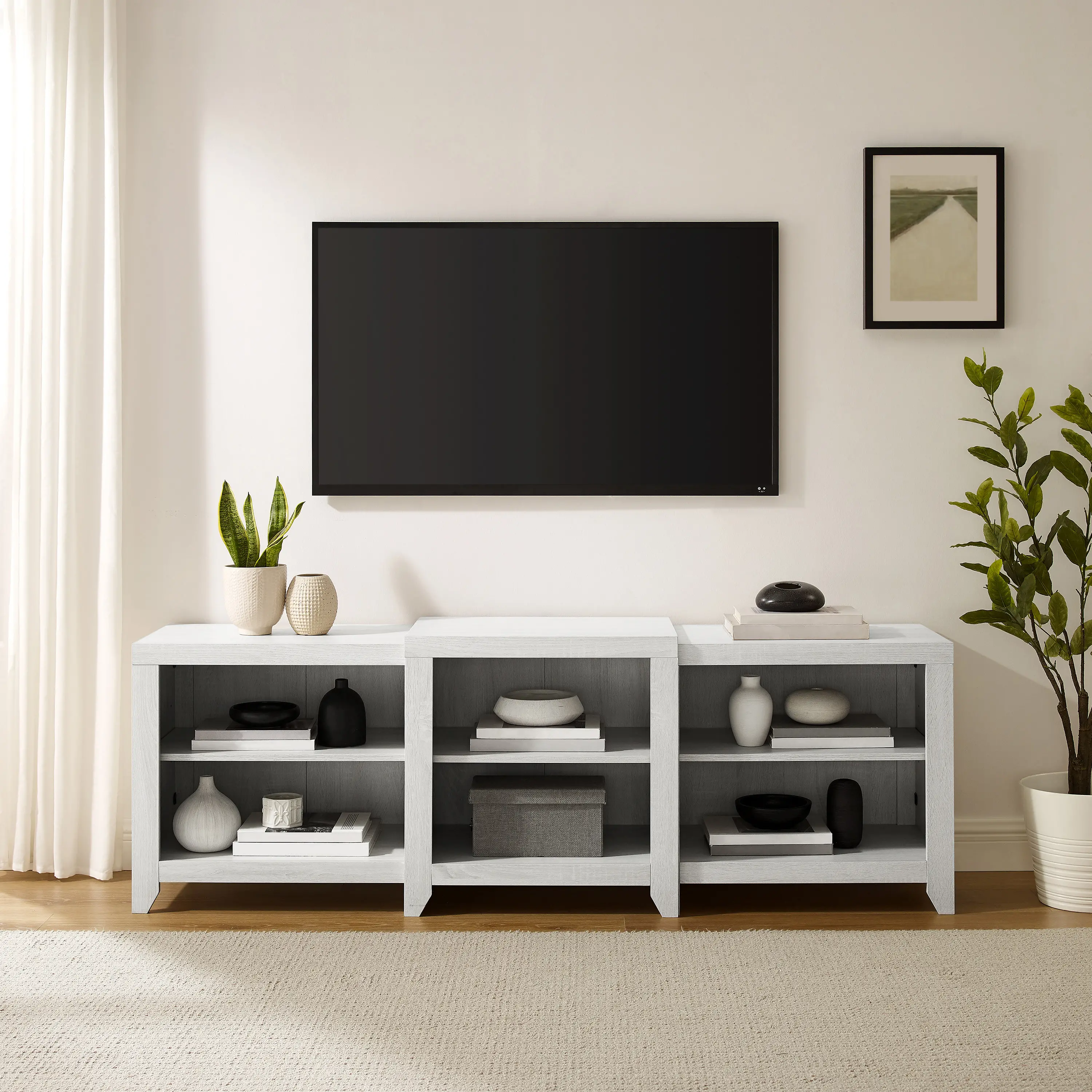 CF101569-WW Ronin 69 Whitewash TV Stand-1