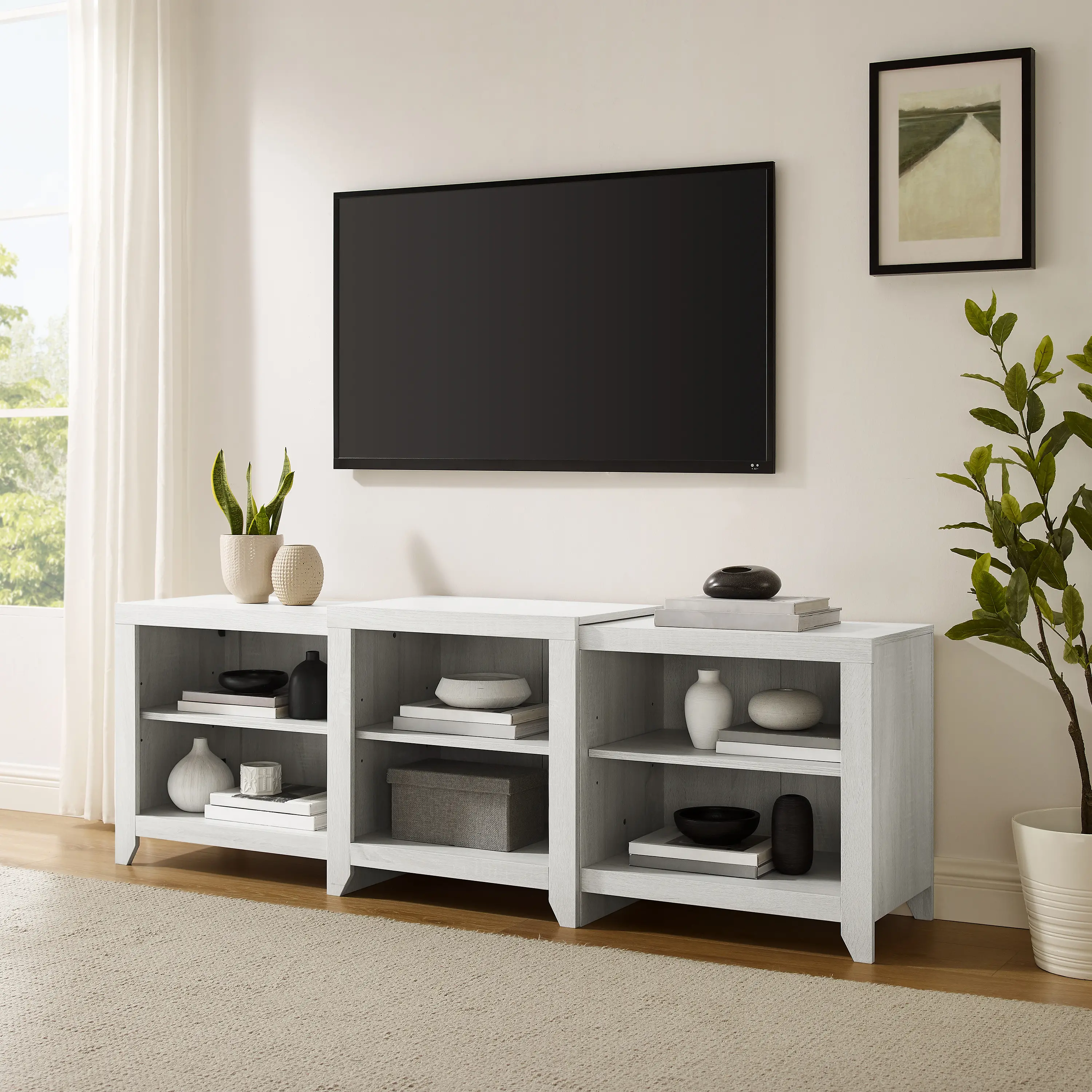 CF101569-WW Ronin 69 Whitewash TV Stand-2