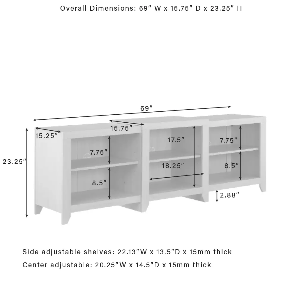 CF101569-WW Ronin 69 Whitewash TV Stand-6