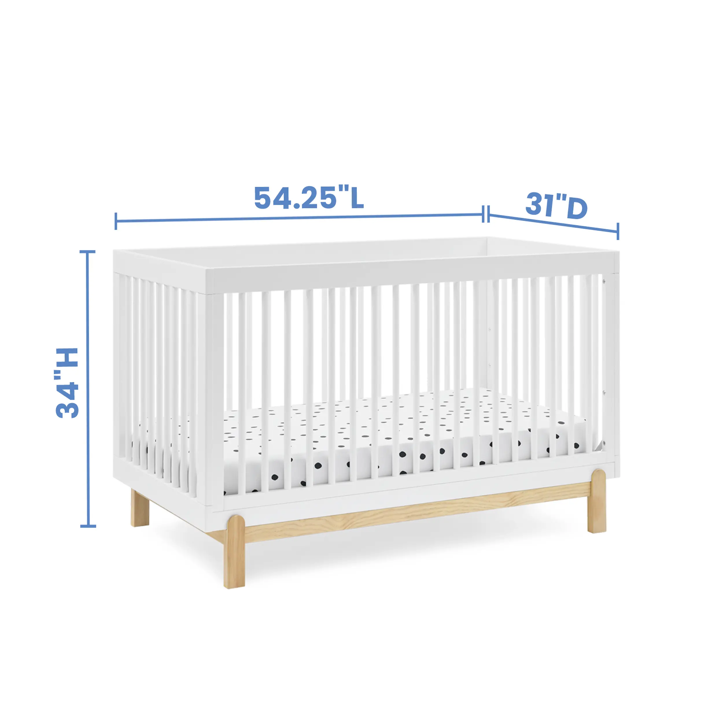 Poppy White 4-in-1 Convertible Crib-6
