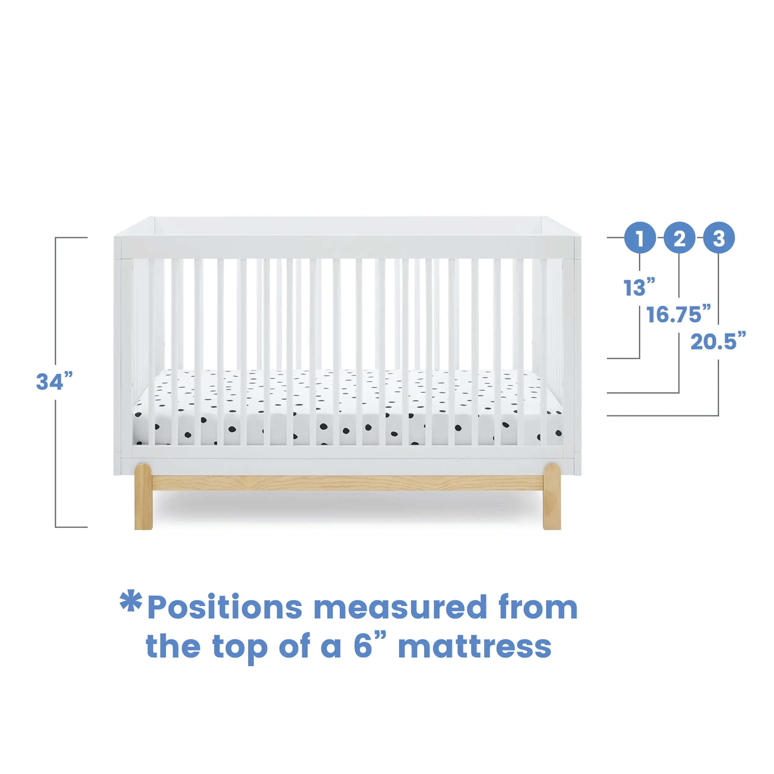 Poppy White 4-in-1 Convertible Crib-7