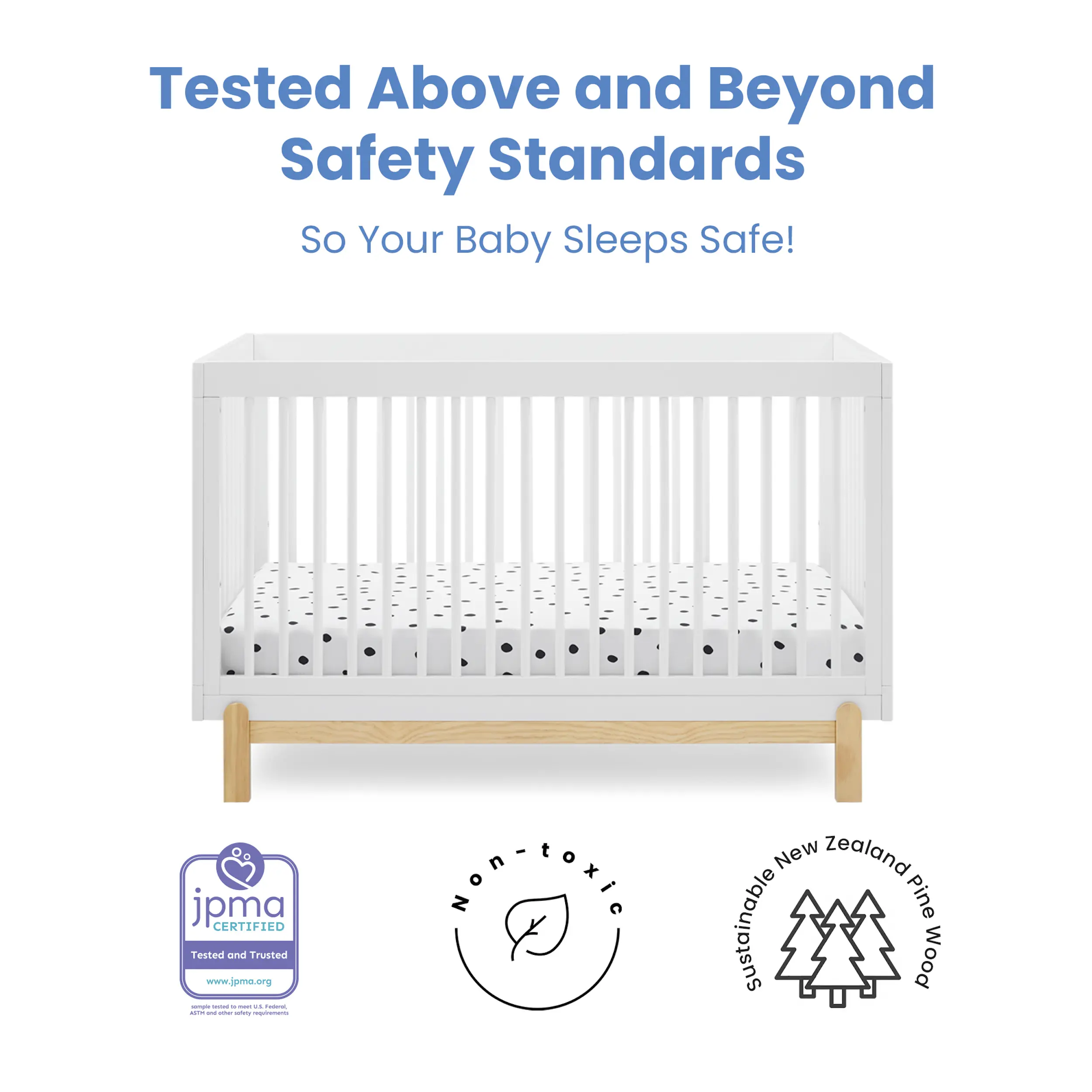 Poppy White 4-in-1 Convertible Crib-8