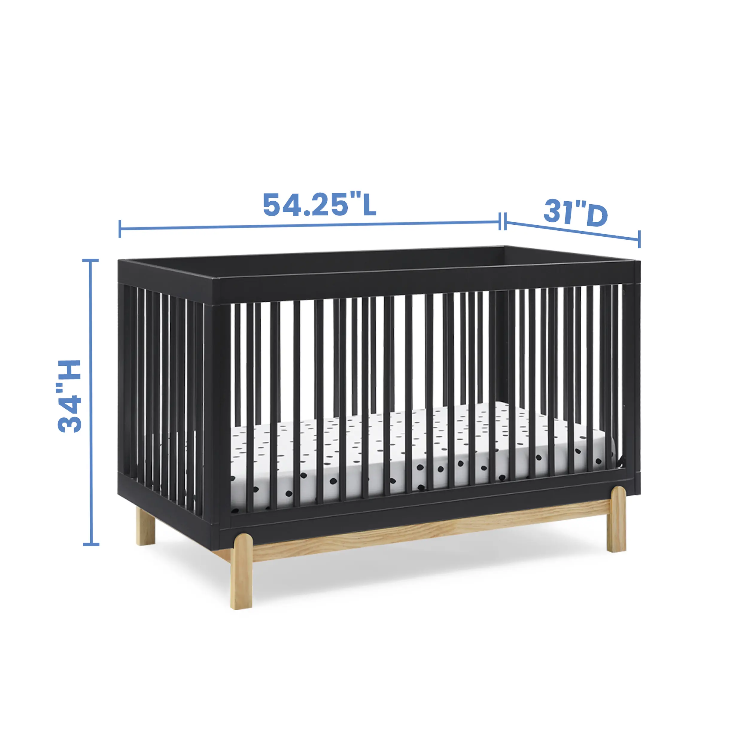 Poppy Dark Gray 4-in-1 Convertible Crib-6