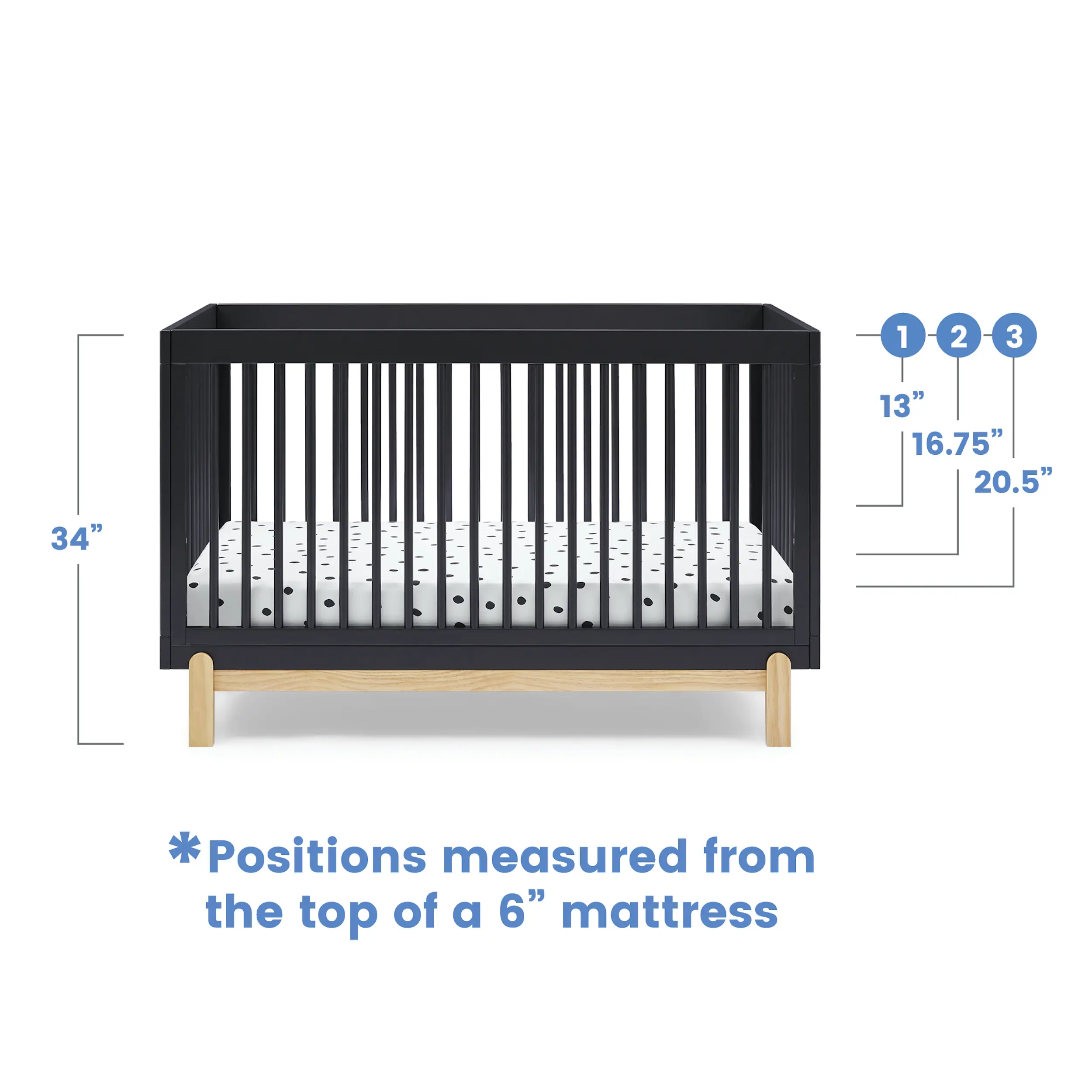 Poppy Dark Gray 4-in-1 Convertible Crib-7