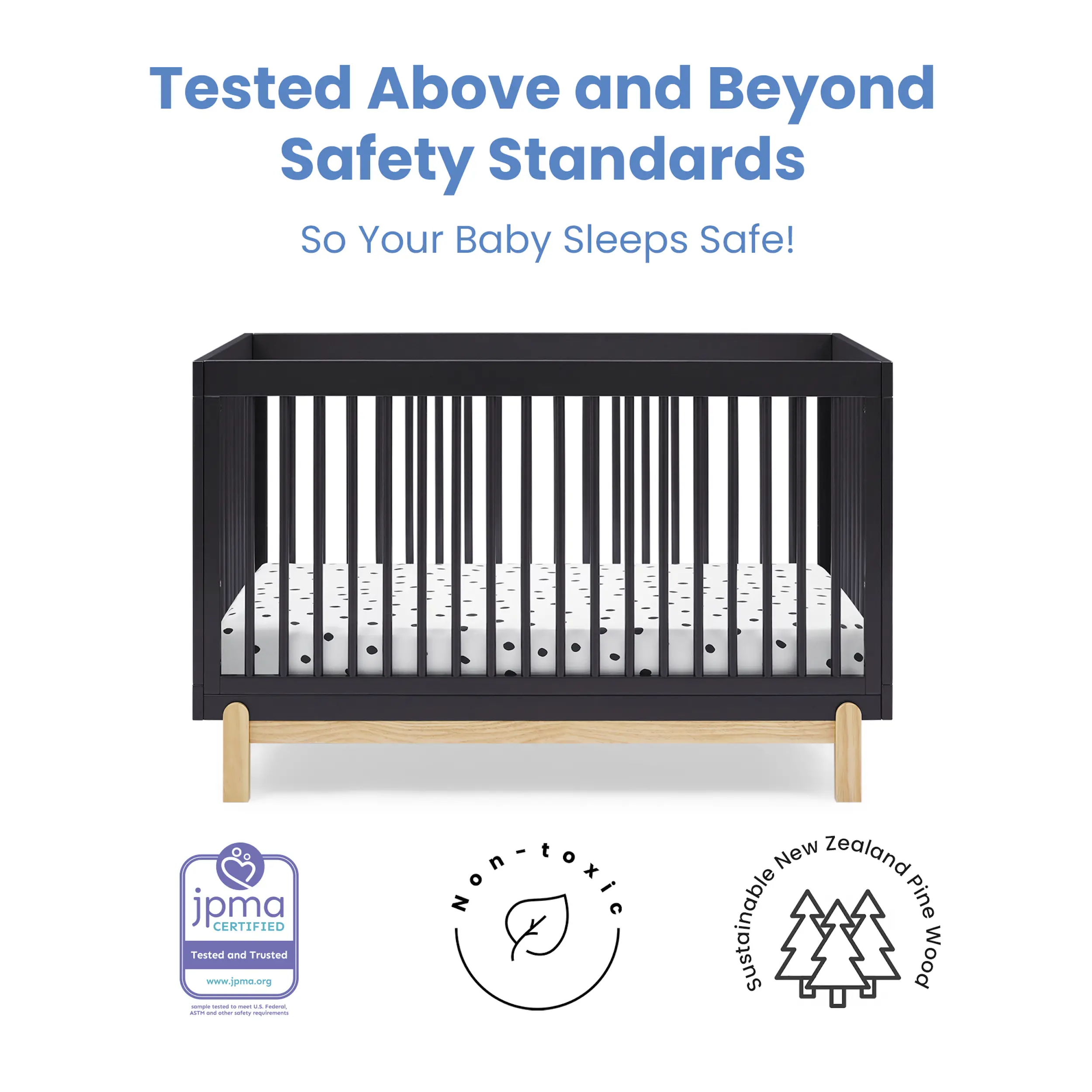 Poppy Dark Gray 4-in-1 Convertible Crib-8