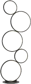 45 Inch Black LED Rings Floor Lamp