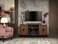 Riverbrook 66 Walnut Brown Fireplace TV Stand