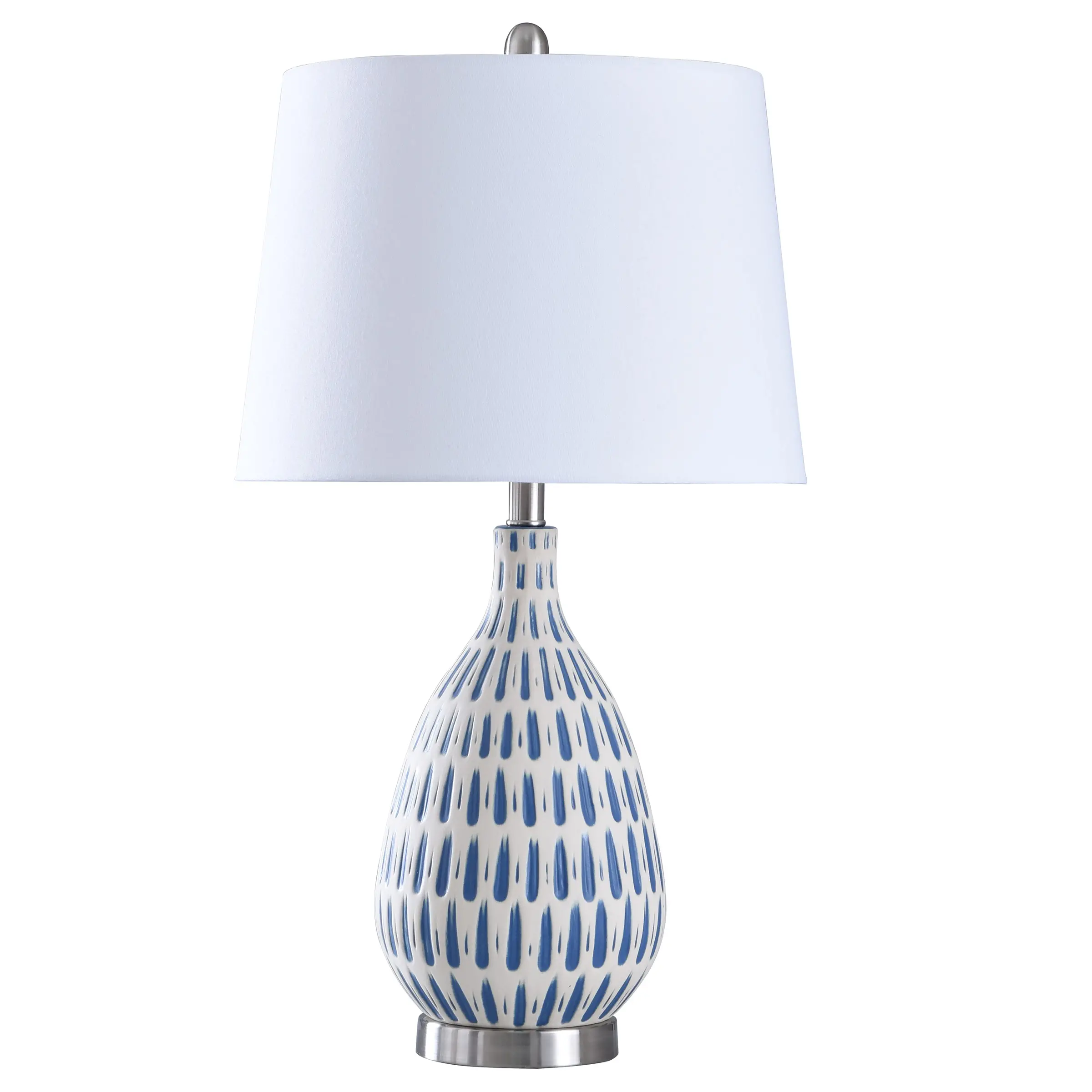 29 White and Cobalt Blue Ceramic Table Lamp-1