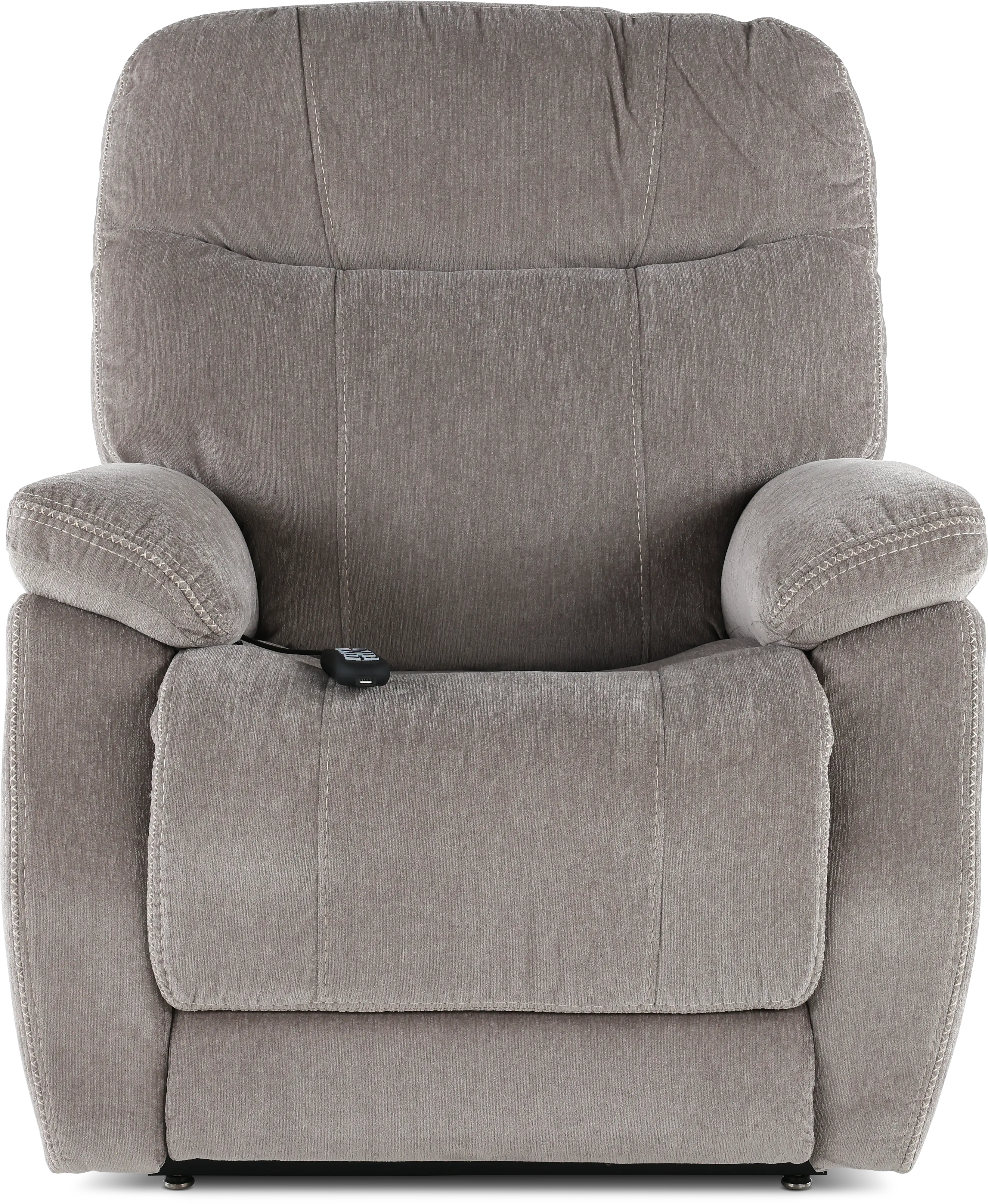 Velvety Natural Light Gray Power Lift Recliner-1