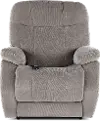 Velvety Natural Light Gray Power Lift Recliner