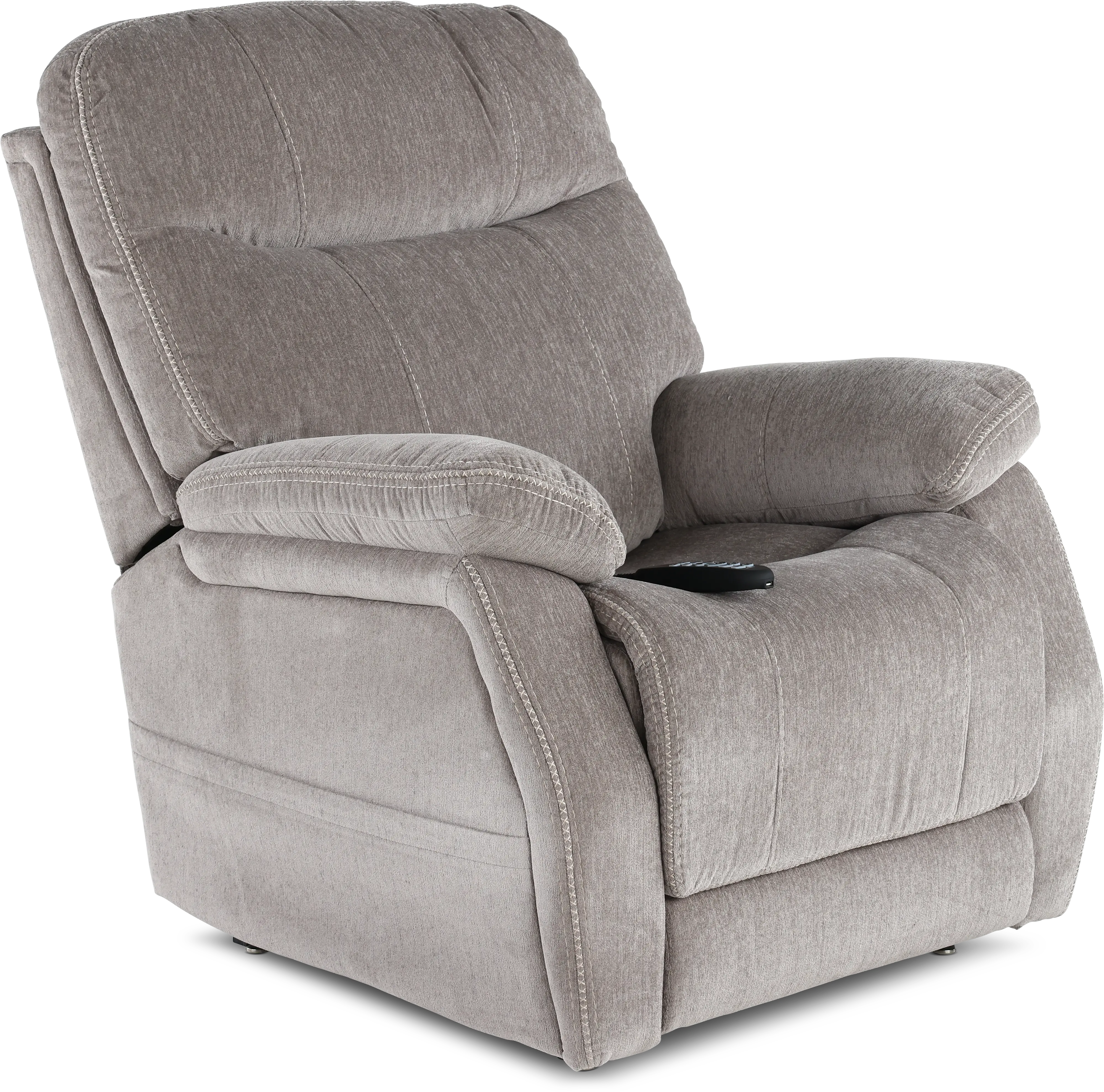 Velvety Natural Light Gray Power Lift Recliner-2