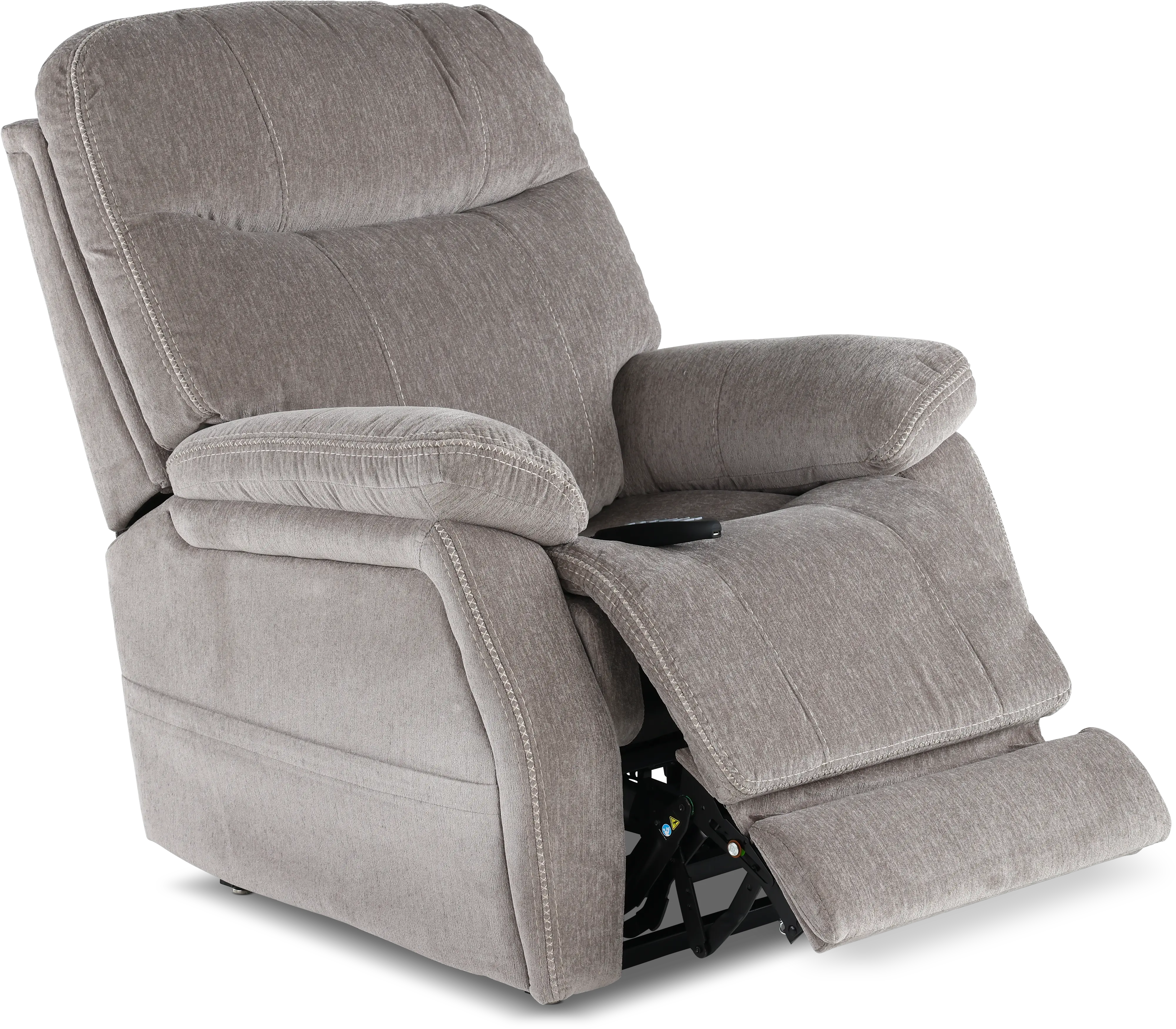 Velvety Natural Light Gray Power Lift Recliner-5