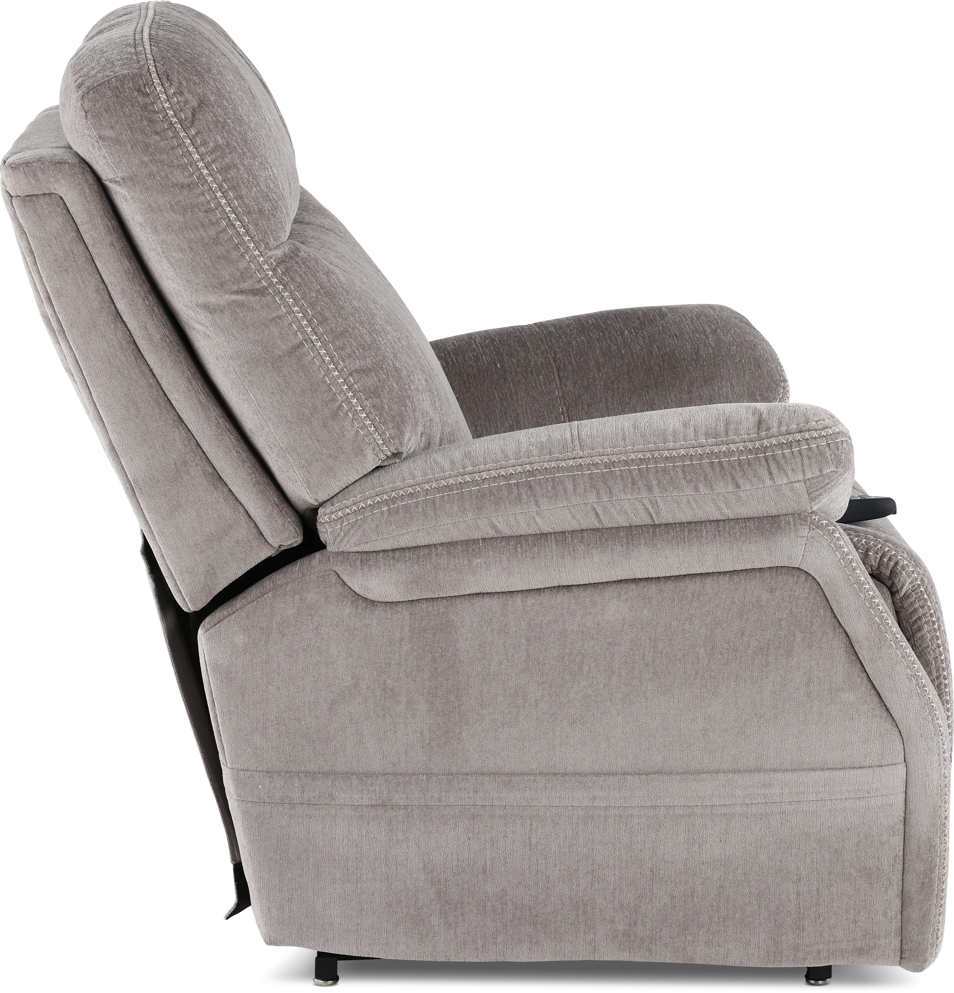 Velvety Natural Light Gray Power Lift Recliner-7