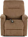 Dynamo Light Brown Power Lift Recliner with Heat and Massage