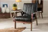 121-6744-RCW Nikko Black Faux Leather Lounge Chair