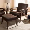 140-7544-7547-RCW Bianca Dark Brown Faux Leather Lounge Chair and Ottoman