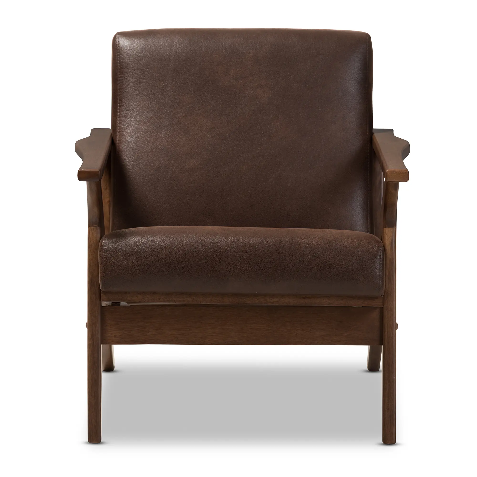 140-7544-RCW Bianca Dark Brown Faux Leather Lounge Chair-3