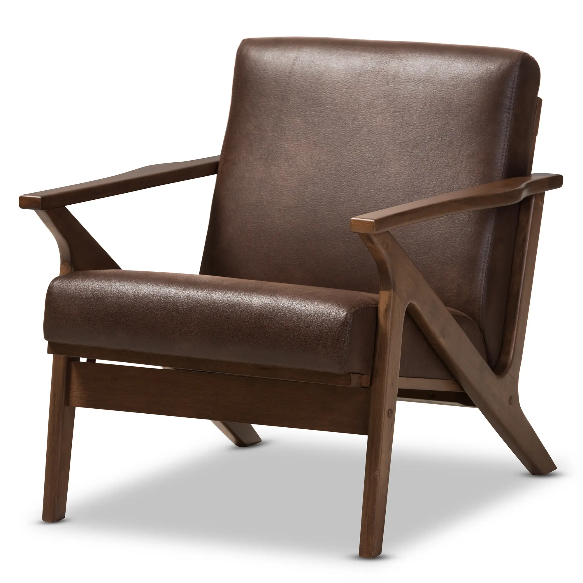 140-7544-RCW Bianca Dark Brown Faux Leather Lounge Chair-4