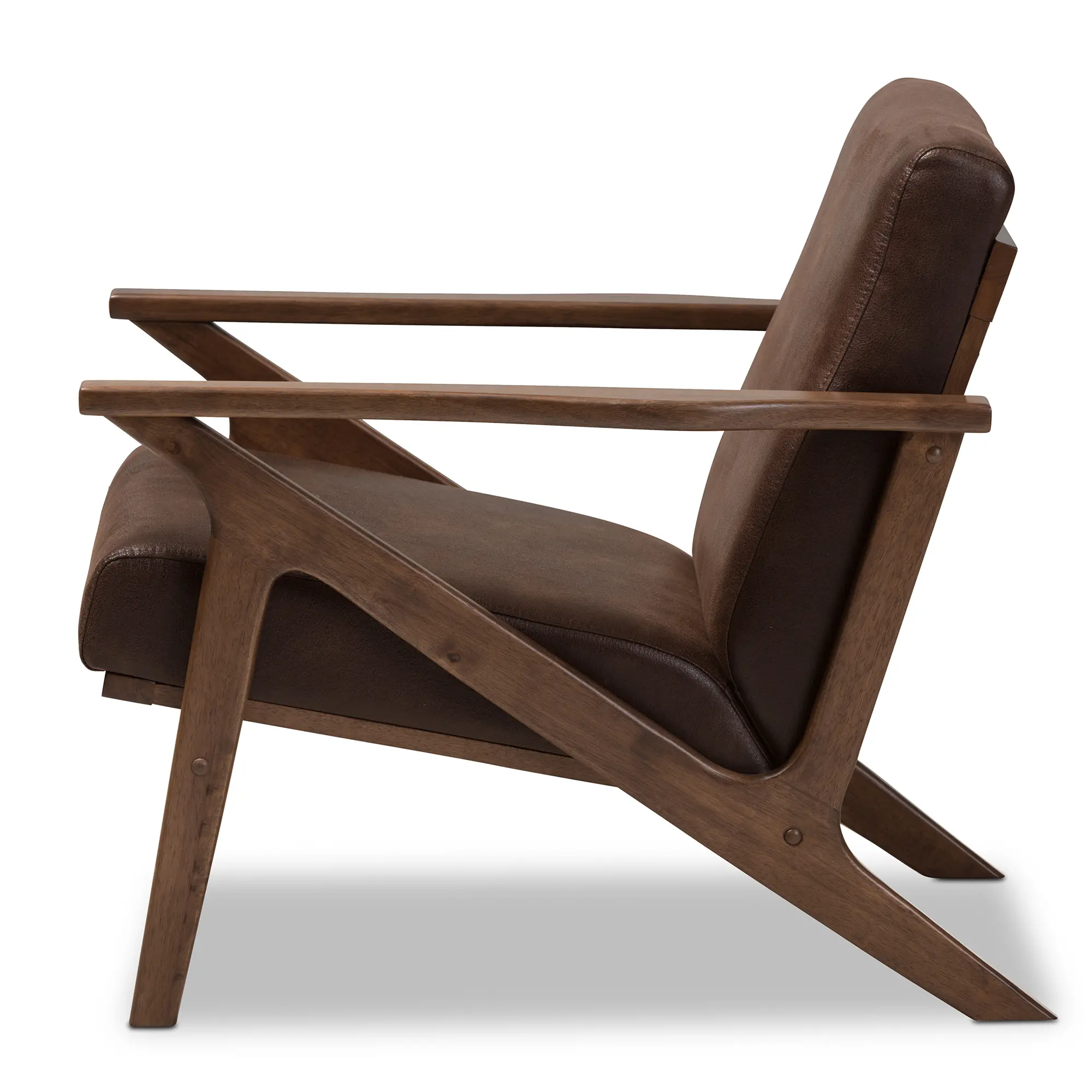 140-7544-RCW Bianca Dark Brown Faux Leather Lounge Chair-5