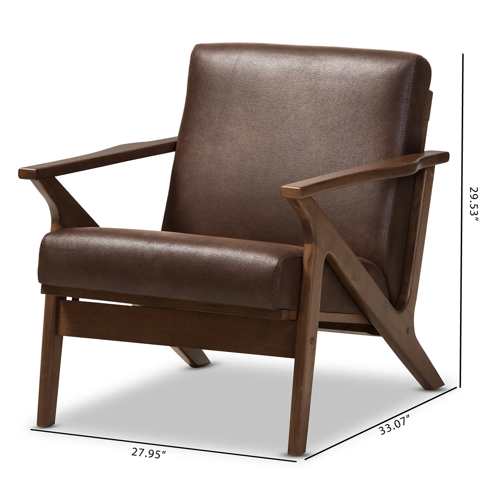 140-7544-RCW Bianca Dark Brown Faux Leather Lounge Chair-9