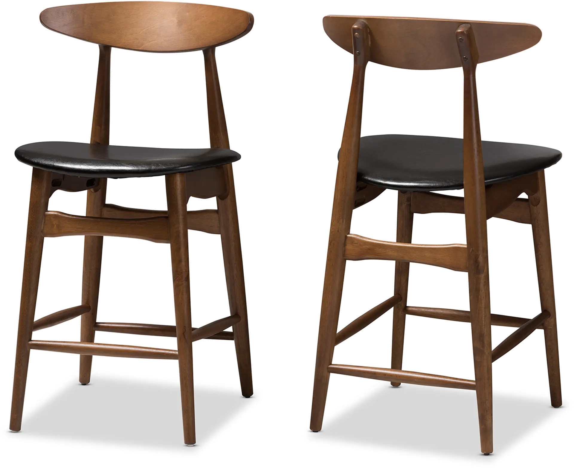 144-8073-RCW Flora Black Counter Height Stool (Set of 2)-1