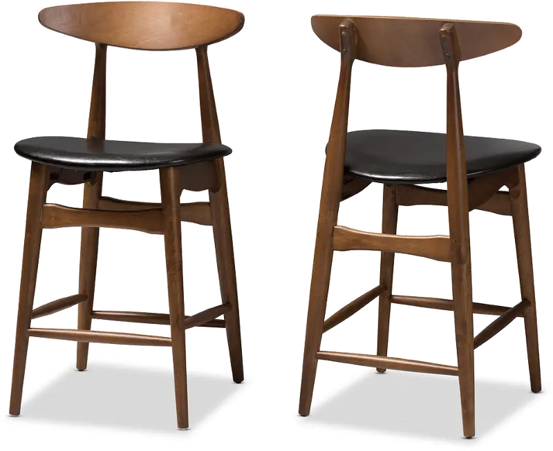 Flora Black Counter Height Stool (Set of 2)