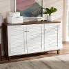 163-10395-RCW Coolidge Walnut & White Shoe Storage Cabinet