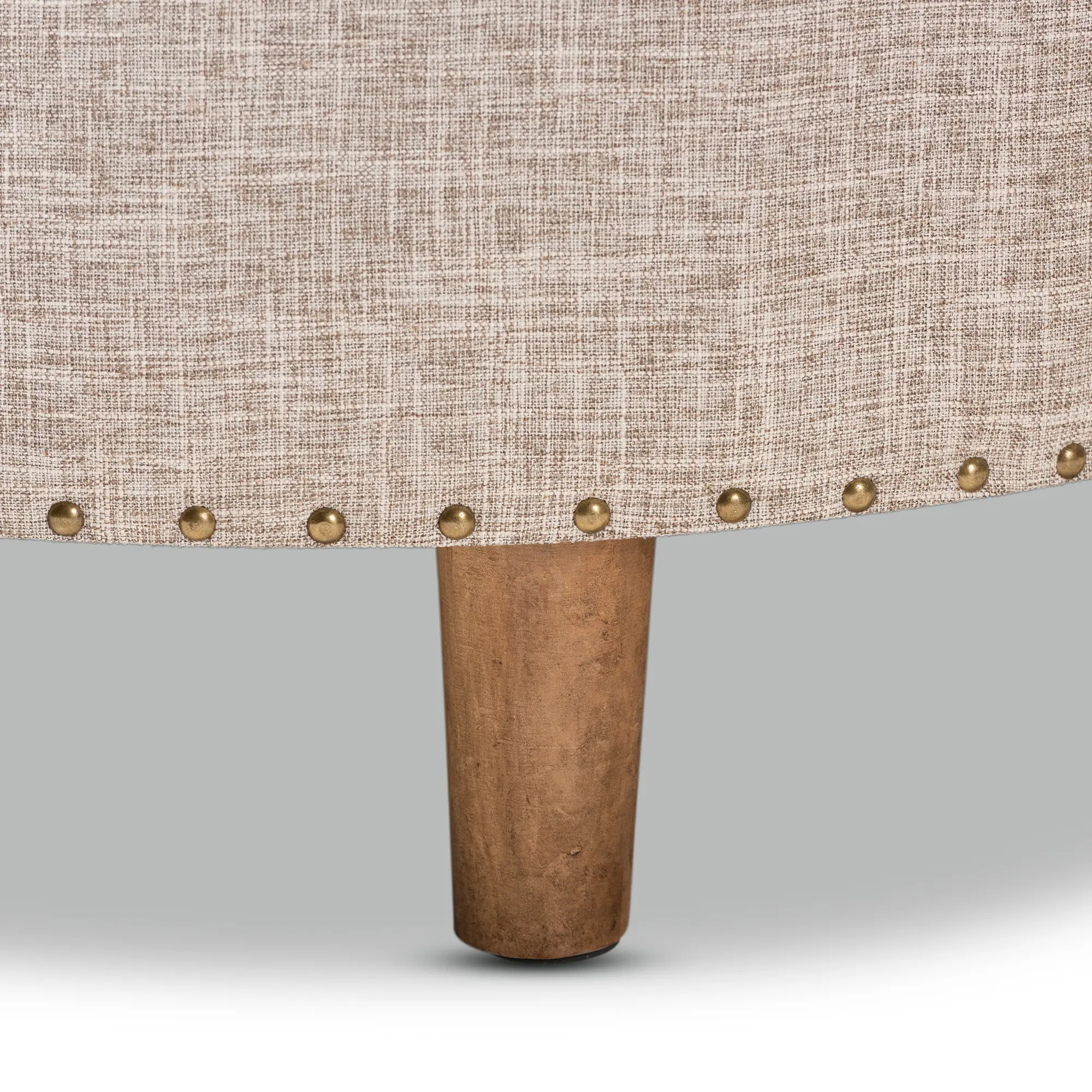 153-9199-RCW Vinet Beige Upholstered Round Cocktail Ottoman-5