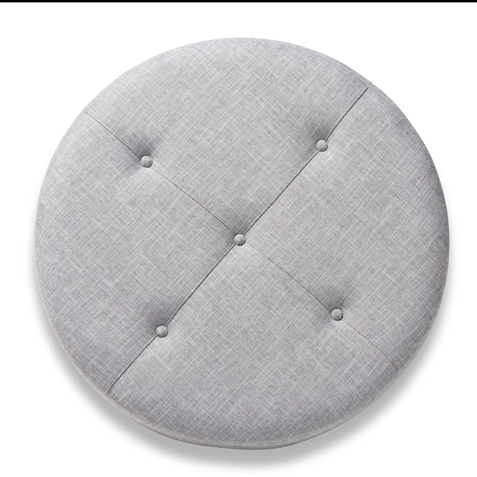 153-9200-RCW Vinet Gray Upholstered Round Cocktail Ottoman-5