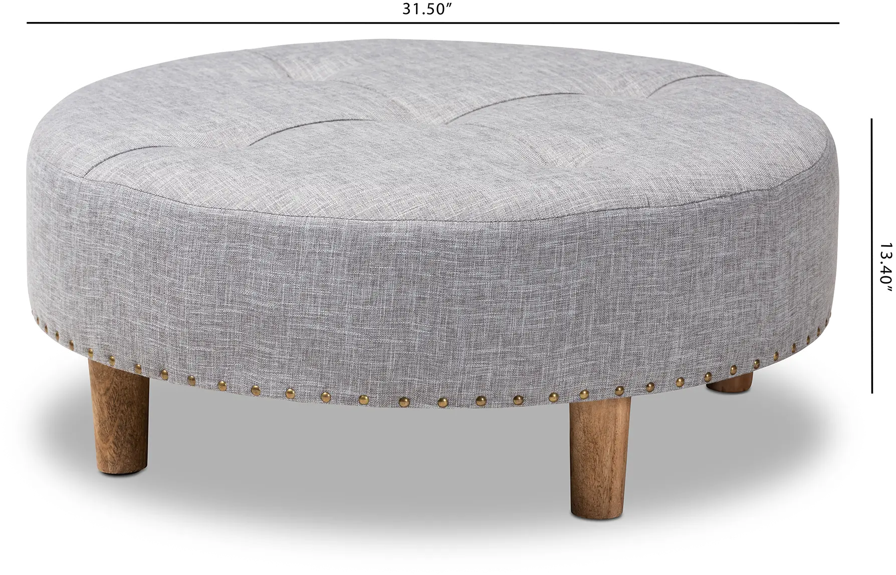 153-9200-RCW Vinet Gray Upholstered Round Cocktail Ottoman-6