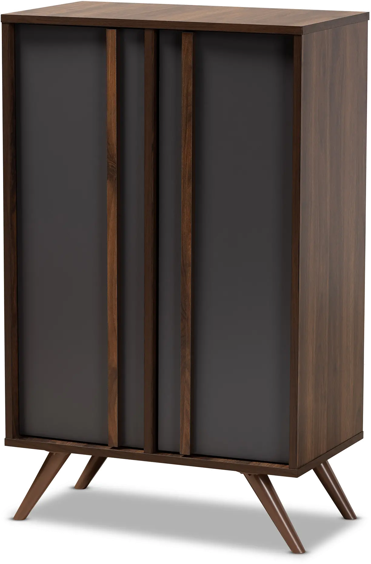 168-10758-RCW Naoki Gray and Walnut Wood Shoe Cabinet-5