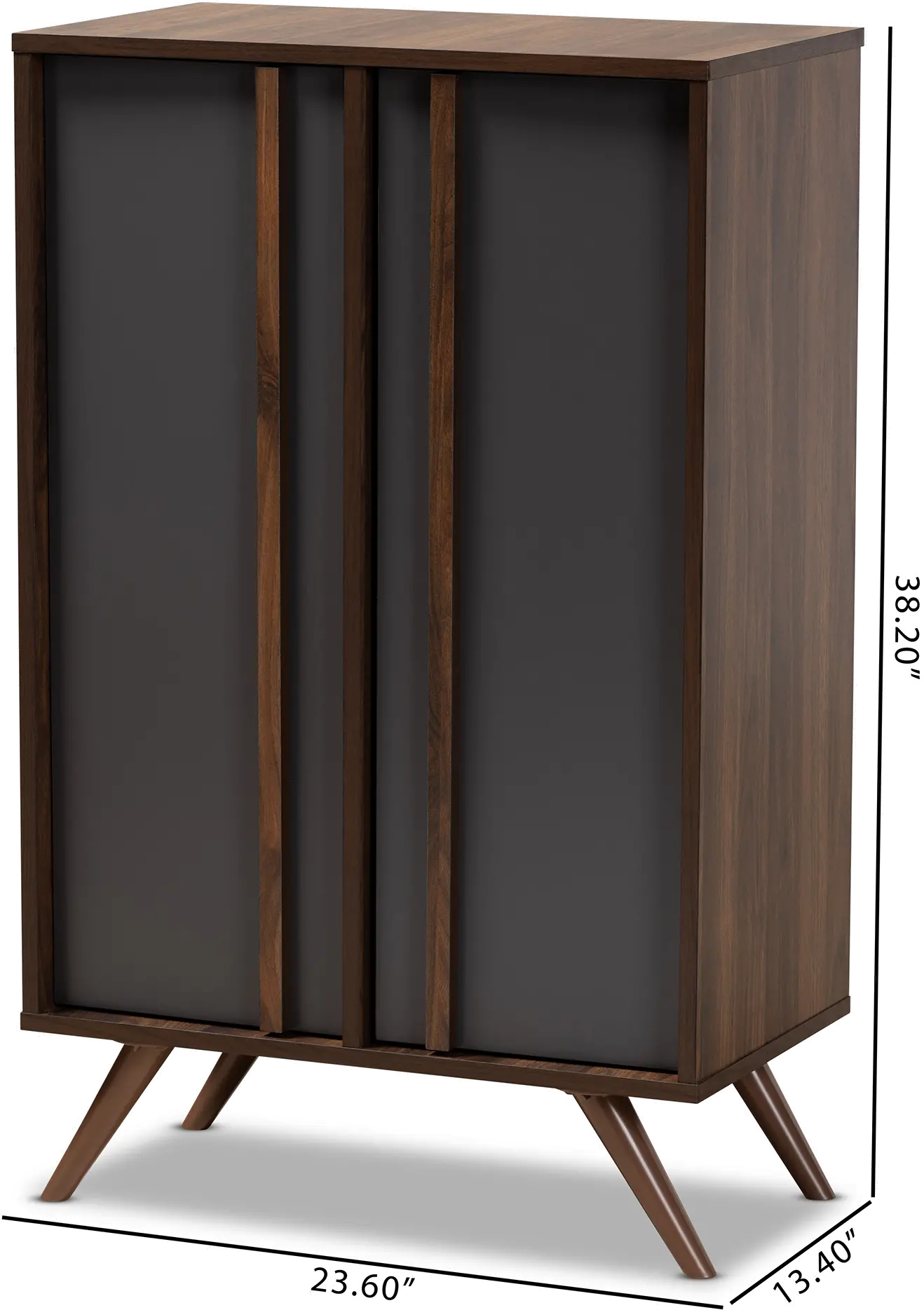 168-10758-RCW Naoki Gray and Walnut Wood Shoe Cabinet-8