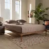 156-9471-RCW Iseline Ash Walnut Full Platform Bed with Turned Legs